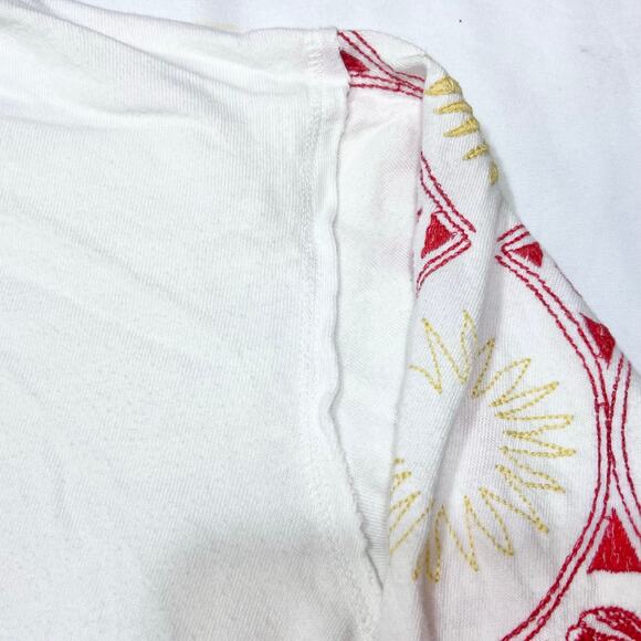 Free People We the Free Sea Friends Shirt Medium Long Sleeve Embroidered Tee - Picture 6 of 7